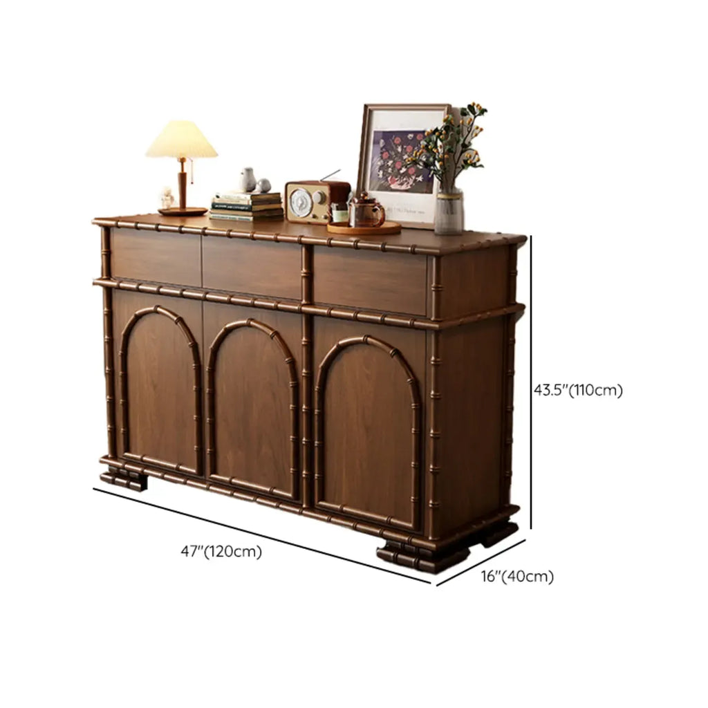 Modern Brown Wooden Sideboard with Storage