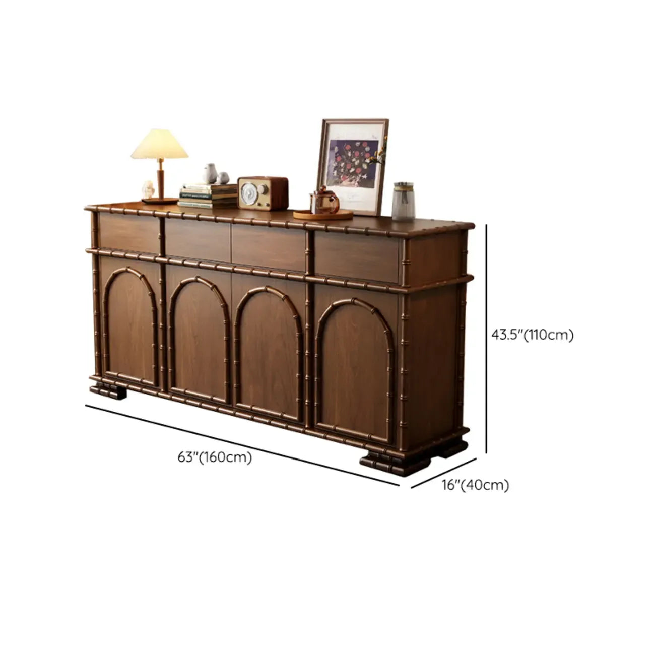 Modern Brown Wooden Sideboard with Storage