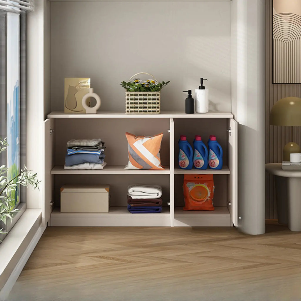 Modern Space-saving Accent Cabinet with Exterior Shelf