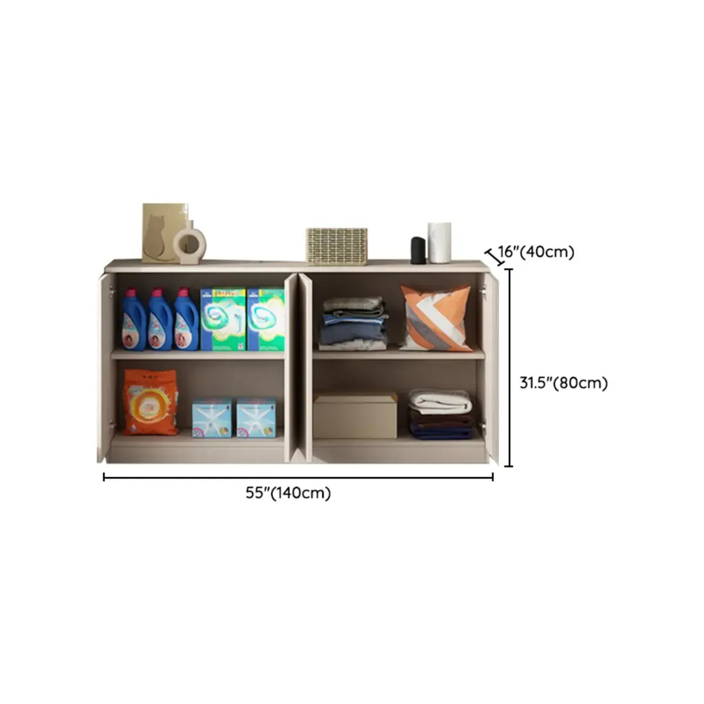Modern Space-saving Accent Cabinet with Exterior Shelf