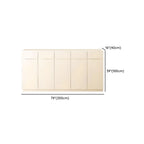 White Wooden Credenza with Drawers and Cabinets