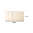 White Wooden Credenza with Drawers and Cabinets