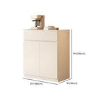 White Wooden Credenza with Drawers and Cabinets