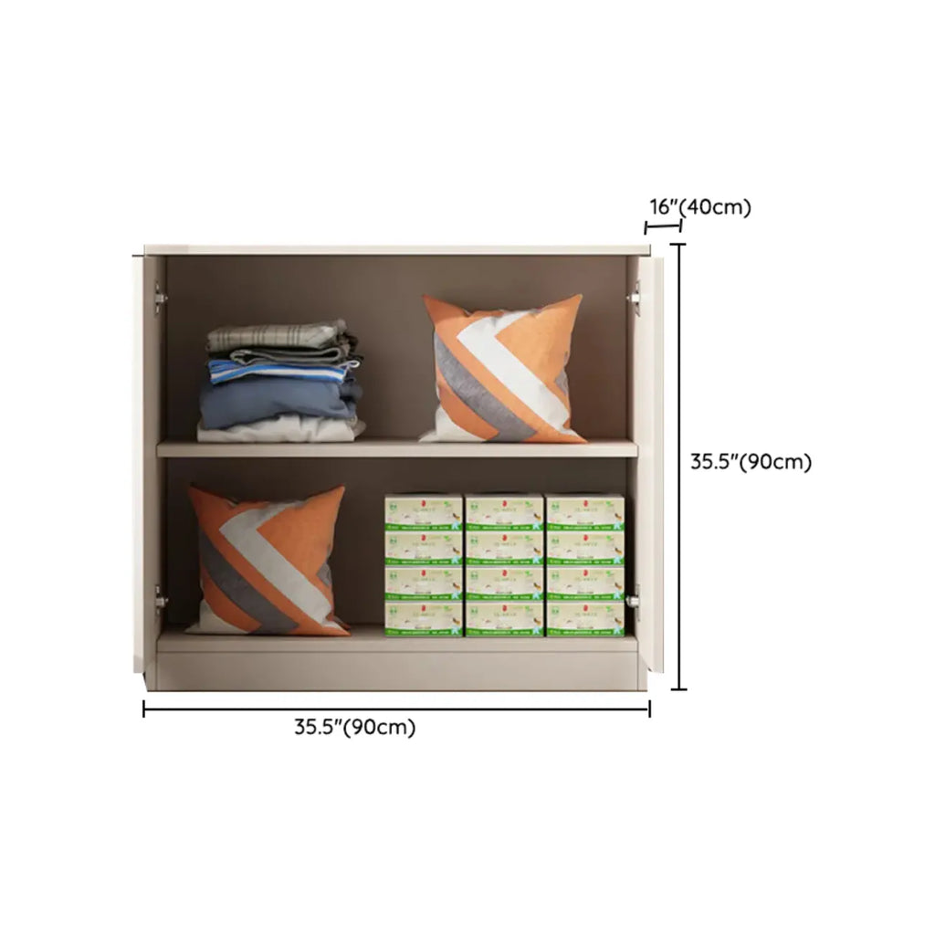 Modern Space-saving Accent Cabinet with Exterior Shelf