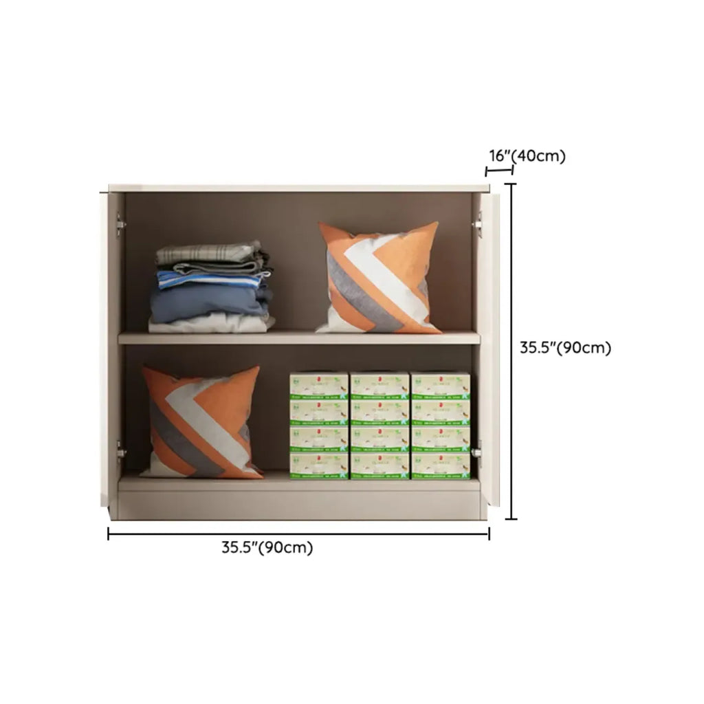 Modern Space-saving Accent Cabinet with Exterior Shelf