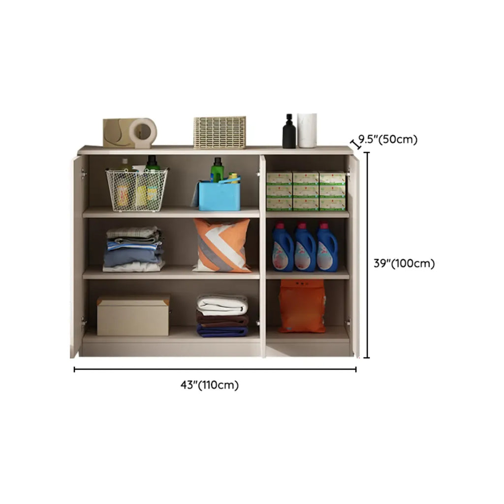 Modern Space-saving Accent Cabinet with Exterior Shelf