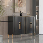 Glam Dark Gray Wooden Cabinet with Free Standing Design