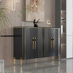 Glam Dark Gray Wooden Cabinet with Free Standing Design
