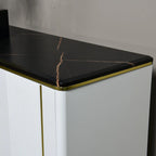 Glam Dark Gray Wooden Cabinet with Free Standing Design