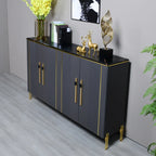 Glam Dark Gray Wooden Cabinet with Free Standing Design