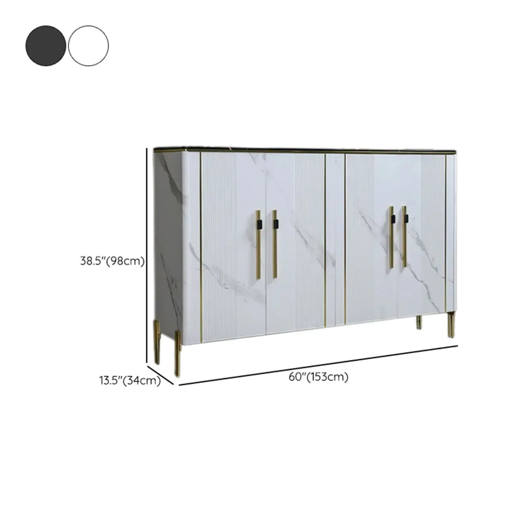 Glam Dark Gray Wooden Cabinet with Free Standing Design