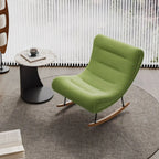 Ergonomic Wooden Upholstered Rocking Chair for Living Room