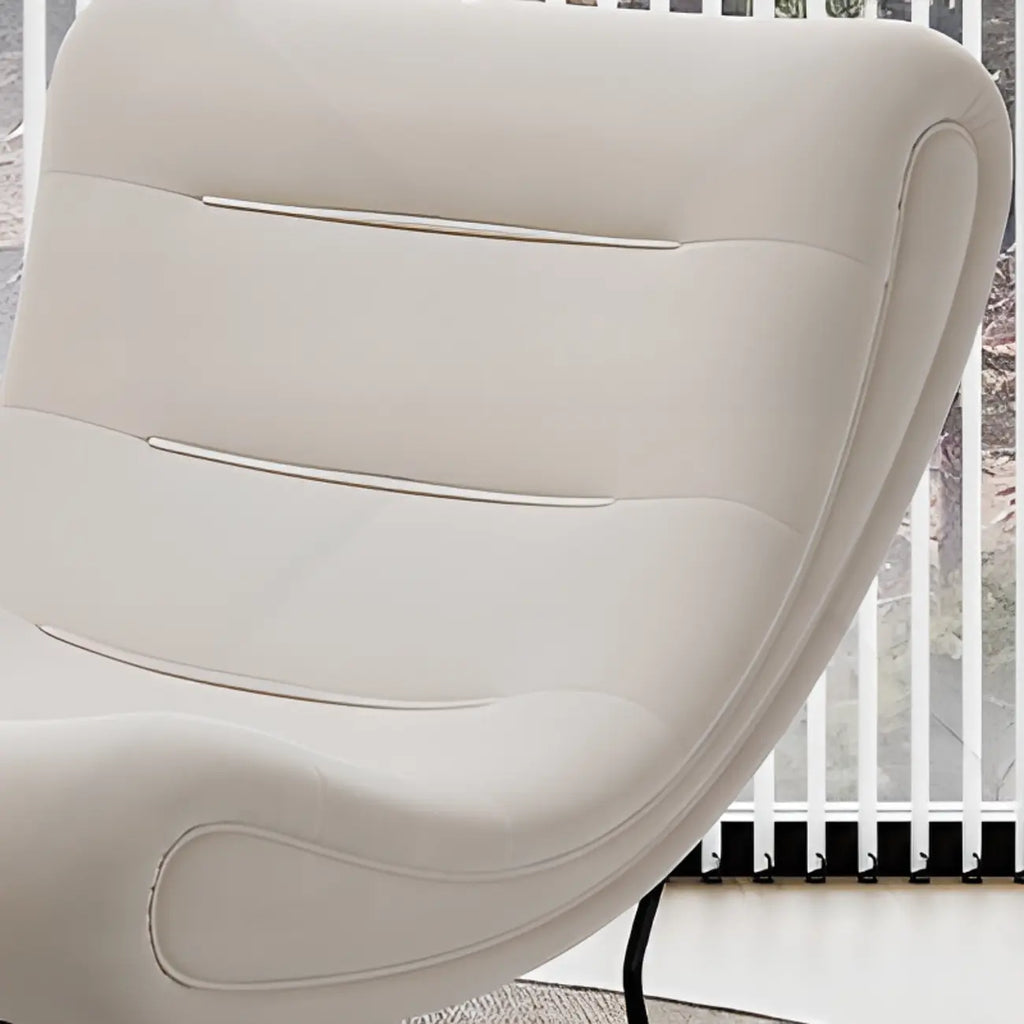 Ergonomic Wooden Upholstered Rocking Chair for Living Room