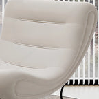 Ergonomic Wooden Upholstered Rocking Chair for Living Room