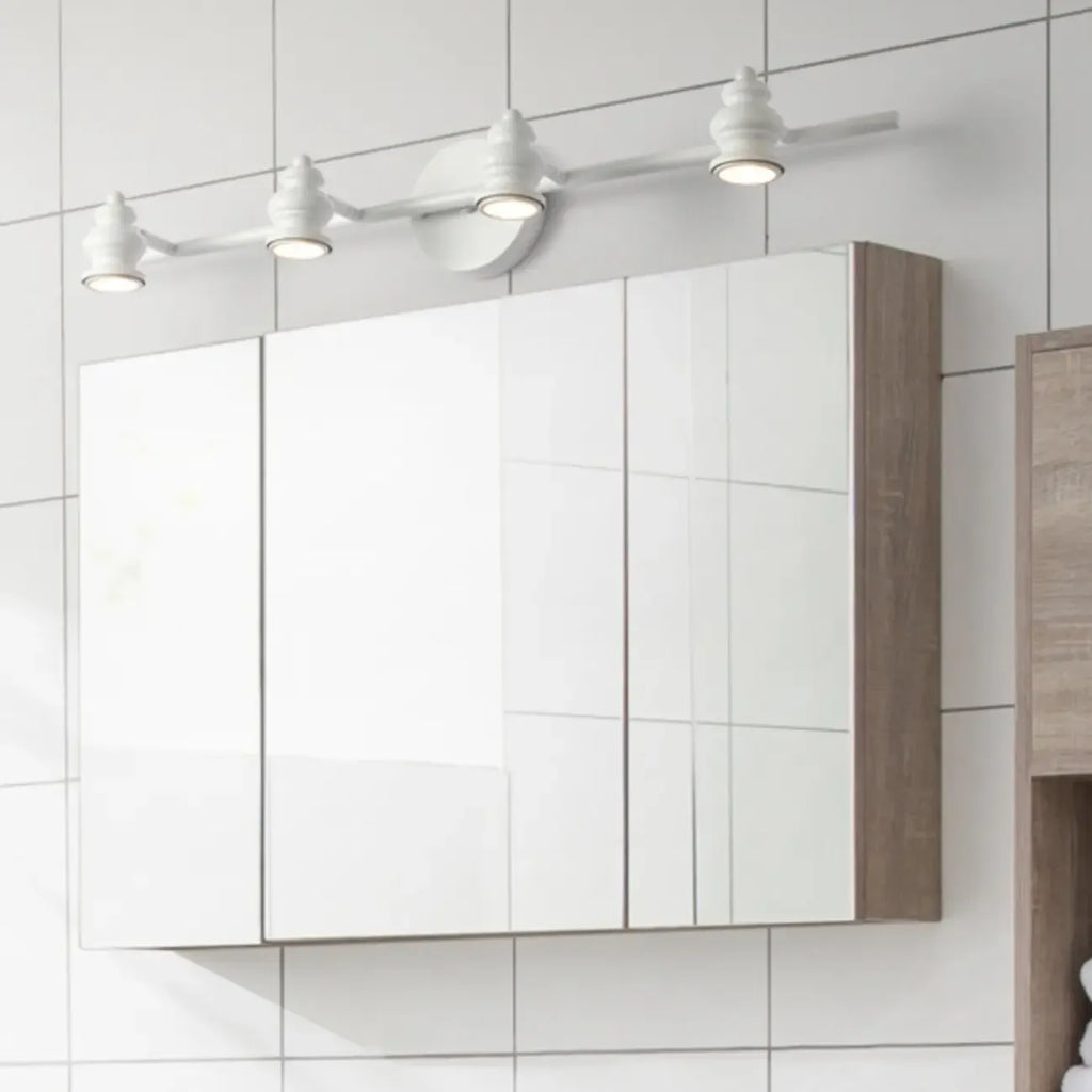 Large 4-Light Straight Metal Bathroom Vanity Lights