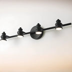 Large 4-Light Straight Metal Bathroom Vanity Lights