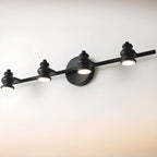Large 4-Light Straight Metal Bathroom Vanity Lights