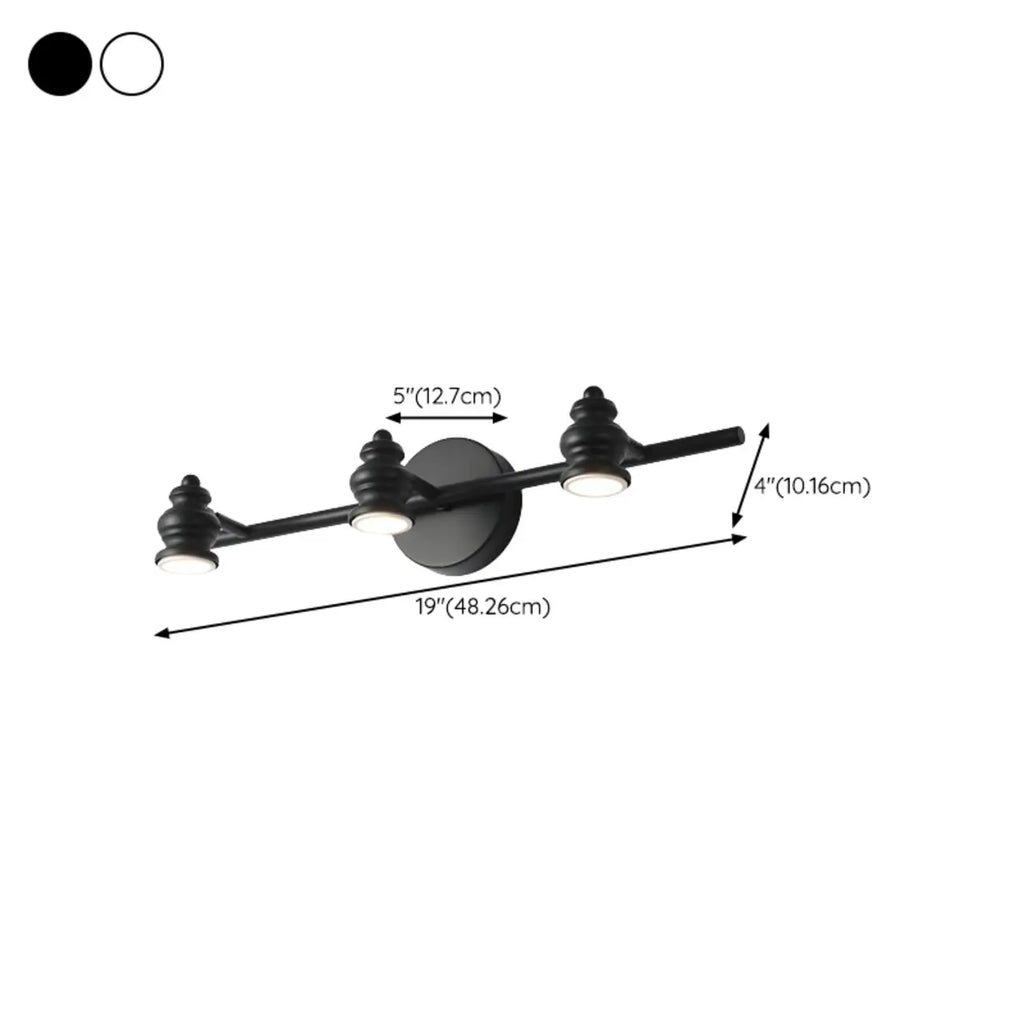 Large 4-Light Straight Metal Bathroom Vanity Lights