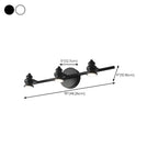 Large 4-Light Straight Metal Bathroom Vanity Lights