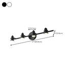 Large 4-Light Straight Metal Bathroom Vanity Lights