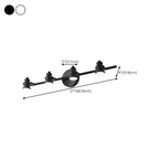 Large 4-Light Straight Metal Bathroom Vanity Lights