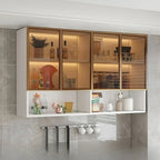 Kitchen Wood Wall-Mounted Grey Storage China Cabinet