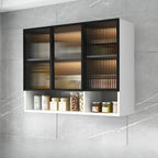 Kitchen Wood Wall-Mounted Grey Storage China Cabinet