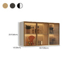 Kitchen Wood Wall-Mounted Grey Storage China Cabinet