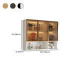 Kitchen Wood Wall-Mounted Grey Storage China Cabinet