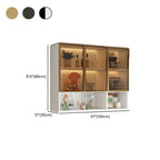 Kitchen Wood Wall-Mounted Grey Storage China Cabinet