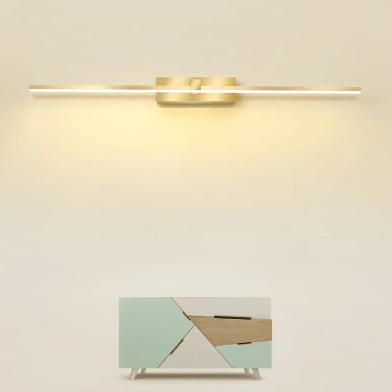 1-Light Linear Golden LED Vanity Light for Bathroom Decor