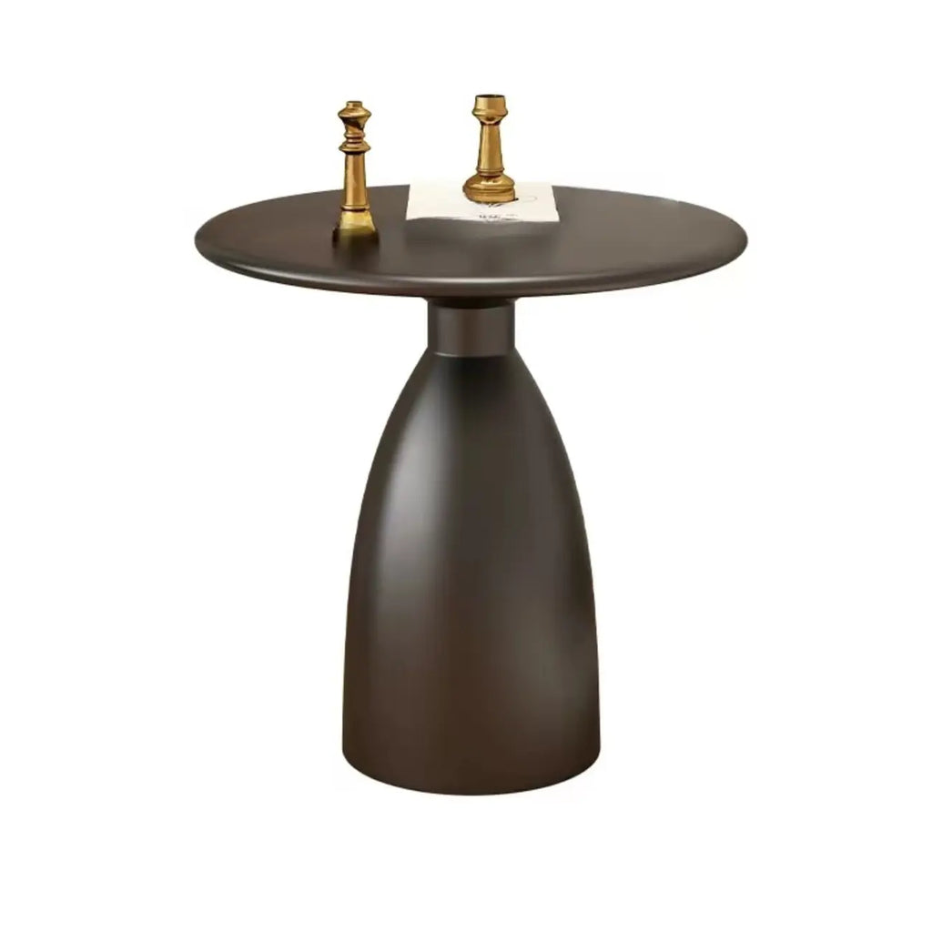 Minimalist Black Metal Round Side Table for Living Room
