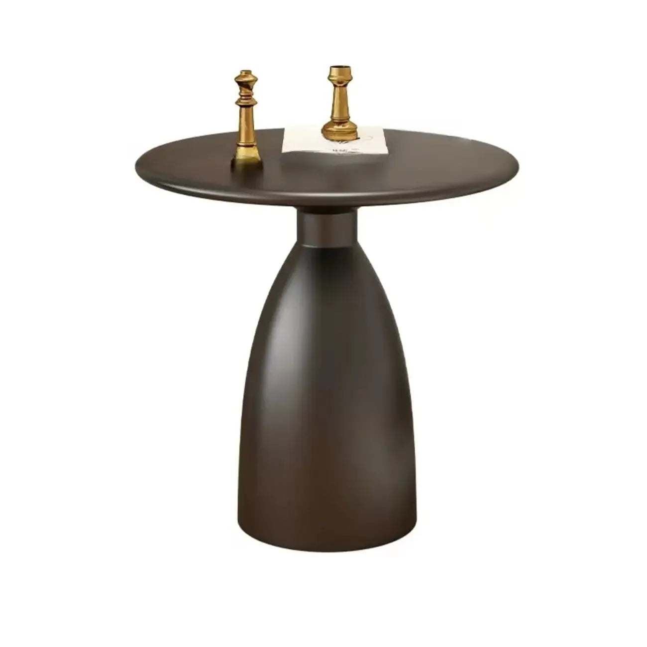 Minimalist Black Metal Round Side Table for Living Room