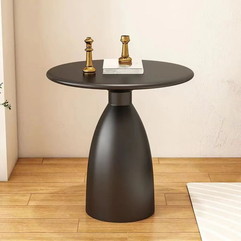 Minimalist Black Metal Round Side Table for Living Room