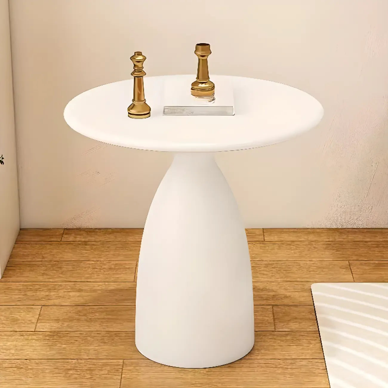 Minimalist Black Metal Round Side Table for Living Room