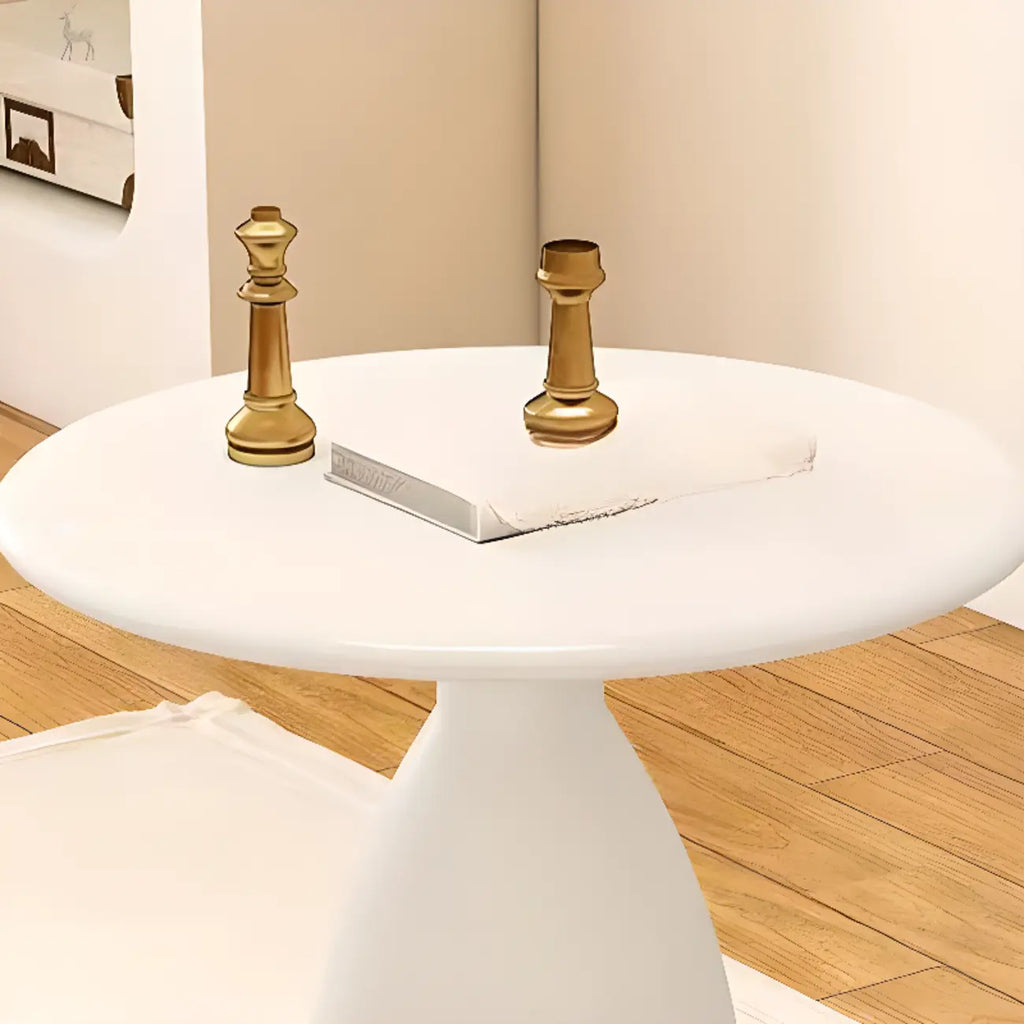 Minimalist Black Metal Round Side Table for Living Room