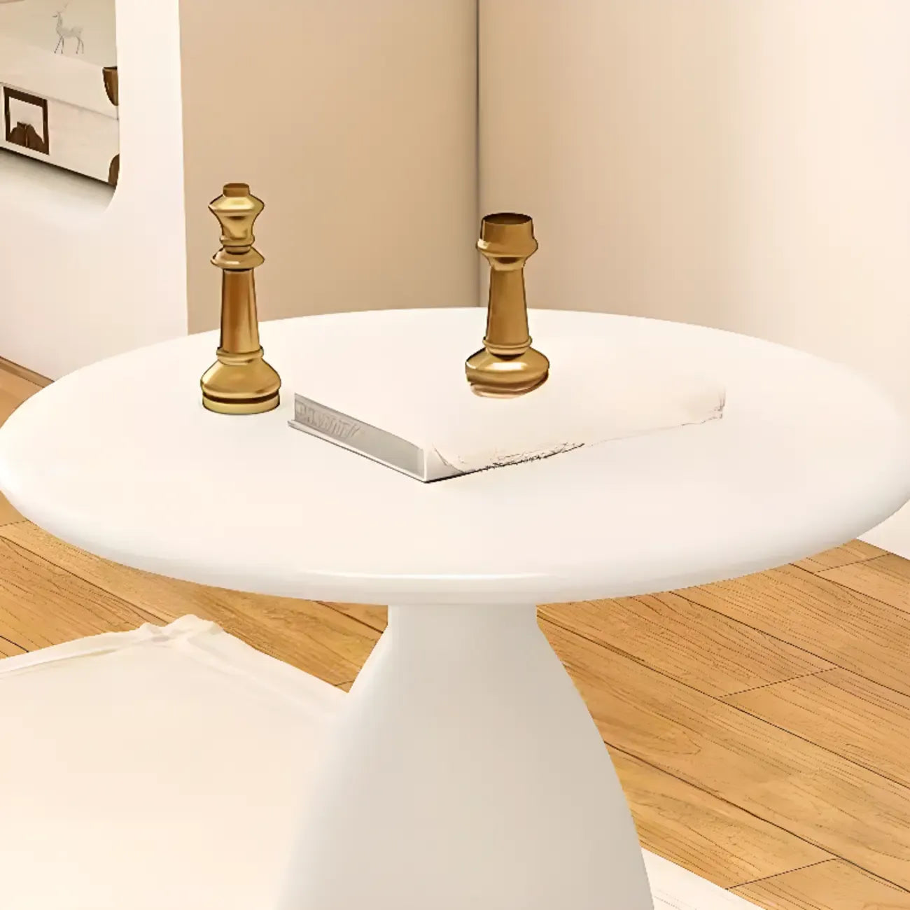 Minimalist Black Metal Round Side Table for Living Room