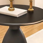 Minimalist Black Metal Round Side Table for Living Room