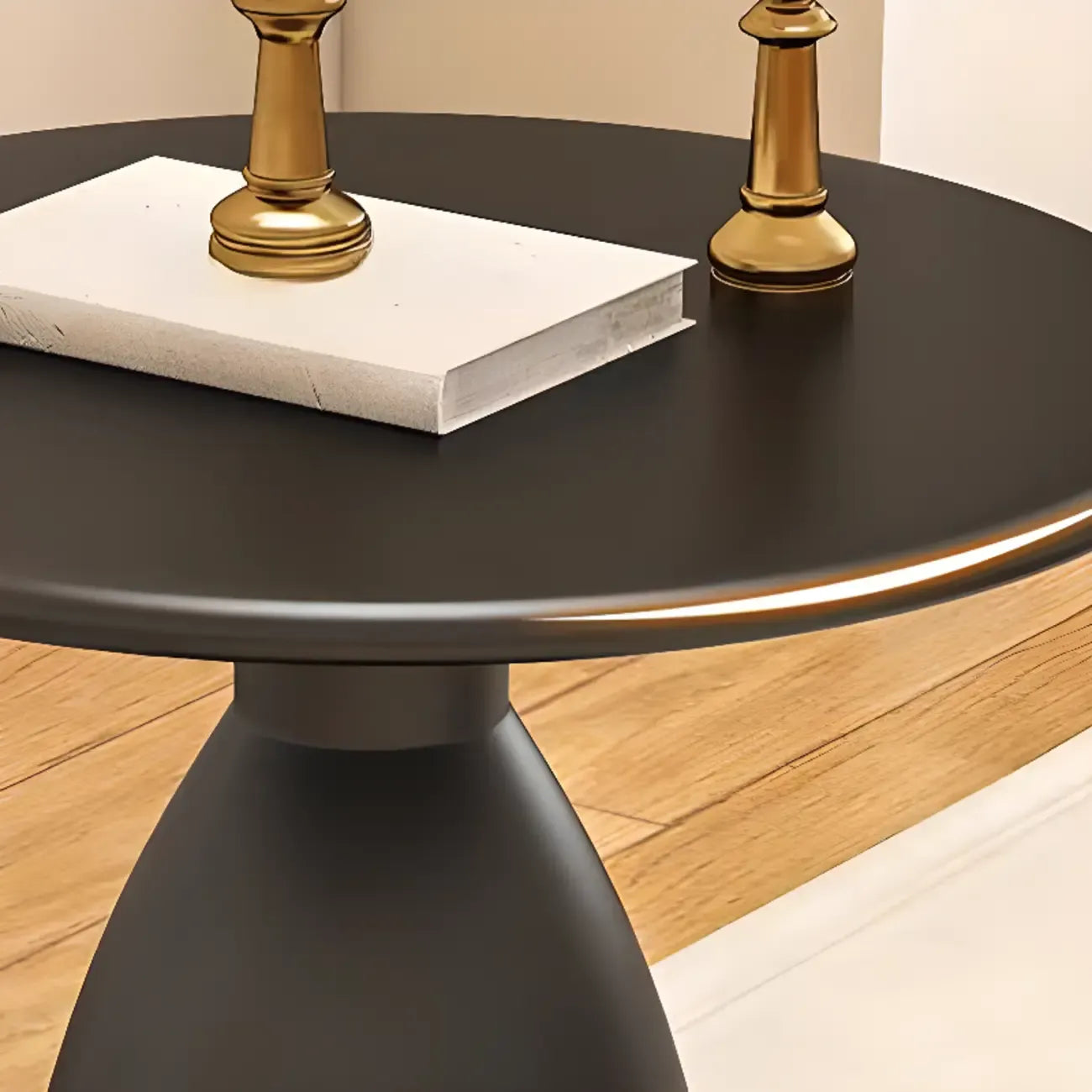 Minimalist Black Metal Round Side Table for Living Room