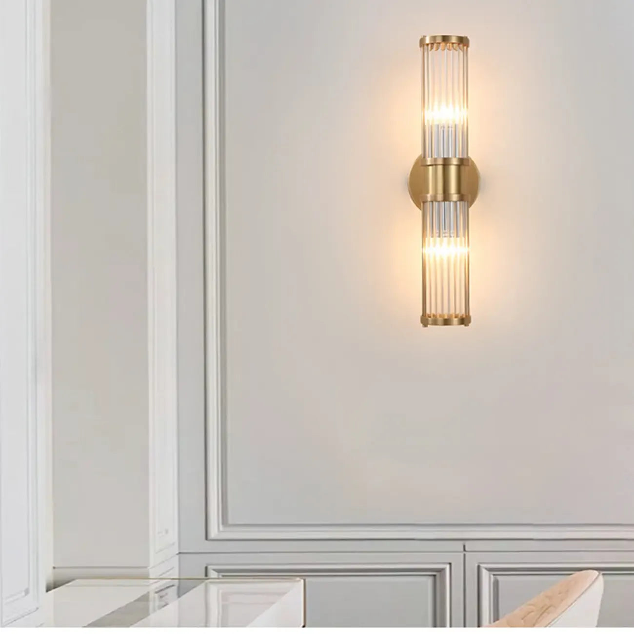 Modern Vertical Glass LED Bathroom Vanity Light with Mini Size