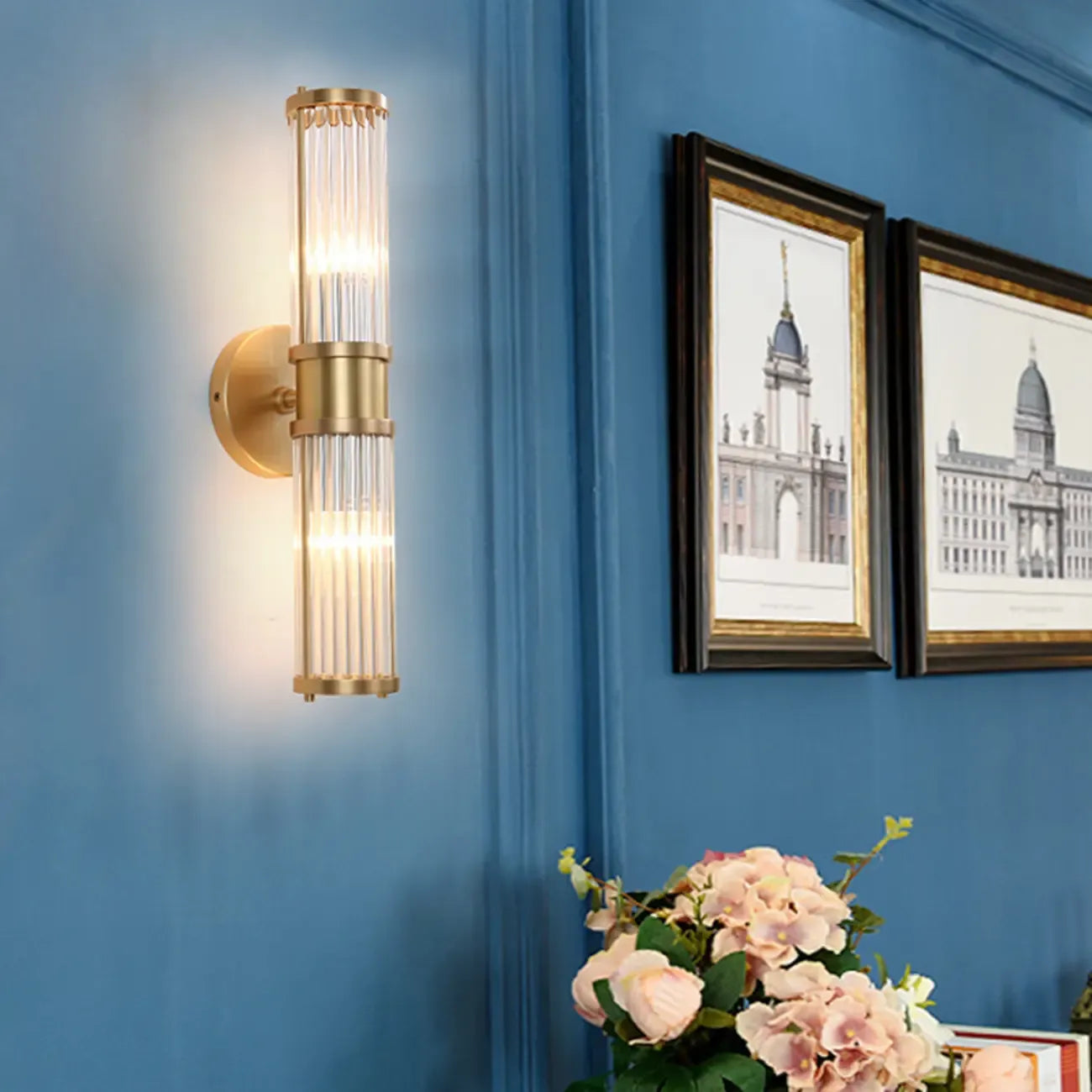 Modern Vertical Glass LED Bathroom Vanity Light with Mini Size