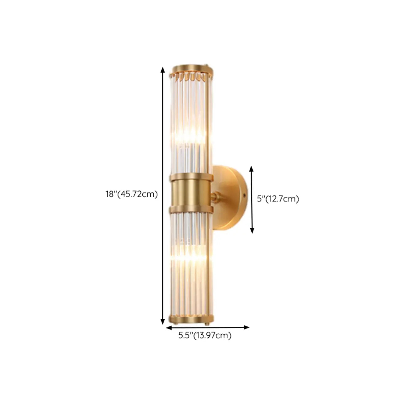 Modern Vertical Glass LED Bathroom Vanity Light with Mini Size