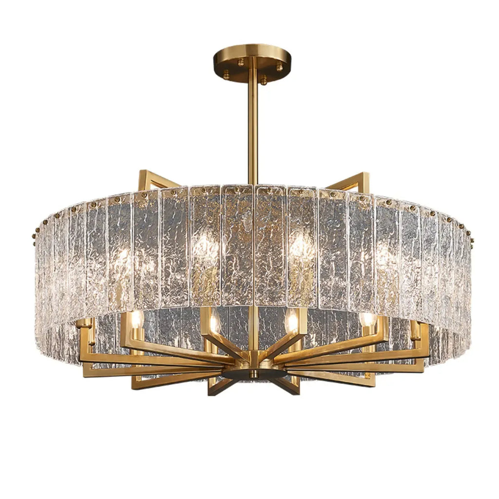 Modern Round Brass Crystal Chandeliers for Living Room
