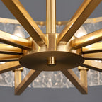 Modern Round Brass Crystal Chandeliers for Living Room