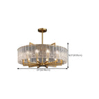 Modern Round Brass Crystal Chandeliers for Living Room