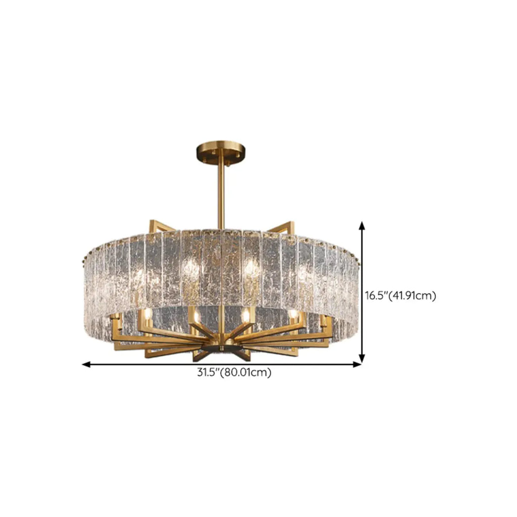 Modern Round Brass Crystal Chandeliers for Living Room