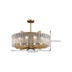 Modern Round Brass Crystal Chandeliers for Living Room