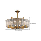 Modern Round Brass Crystal Chandeliers for Living Room