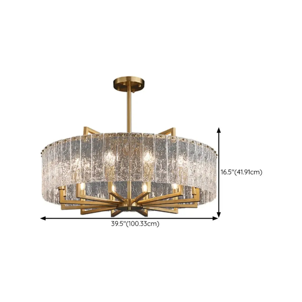 Modern Round Brass Crystal Chandeliers for Living Room