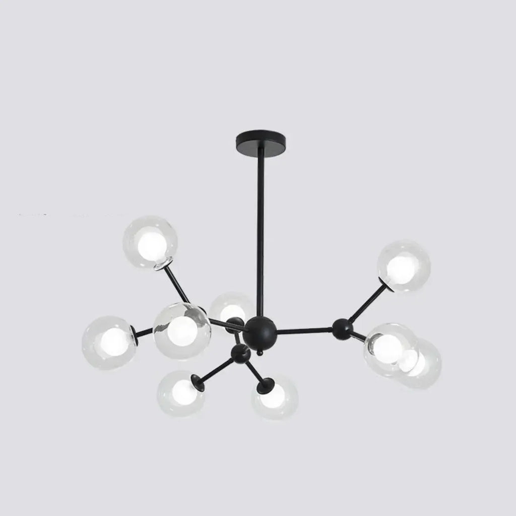 Modern Glass Globes LED Chandelier with Sputnik Design